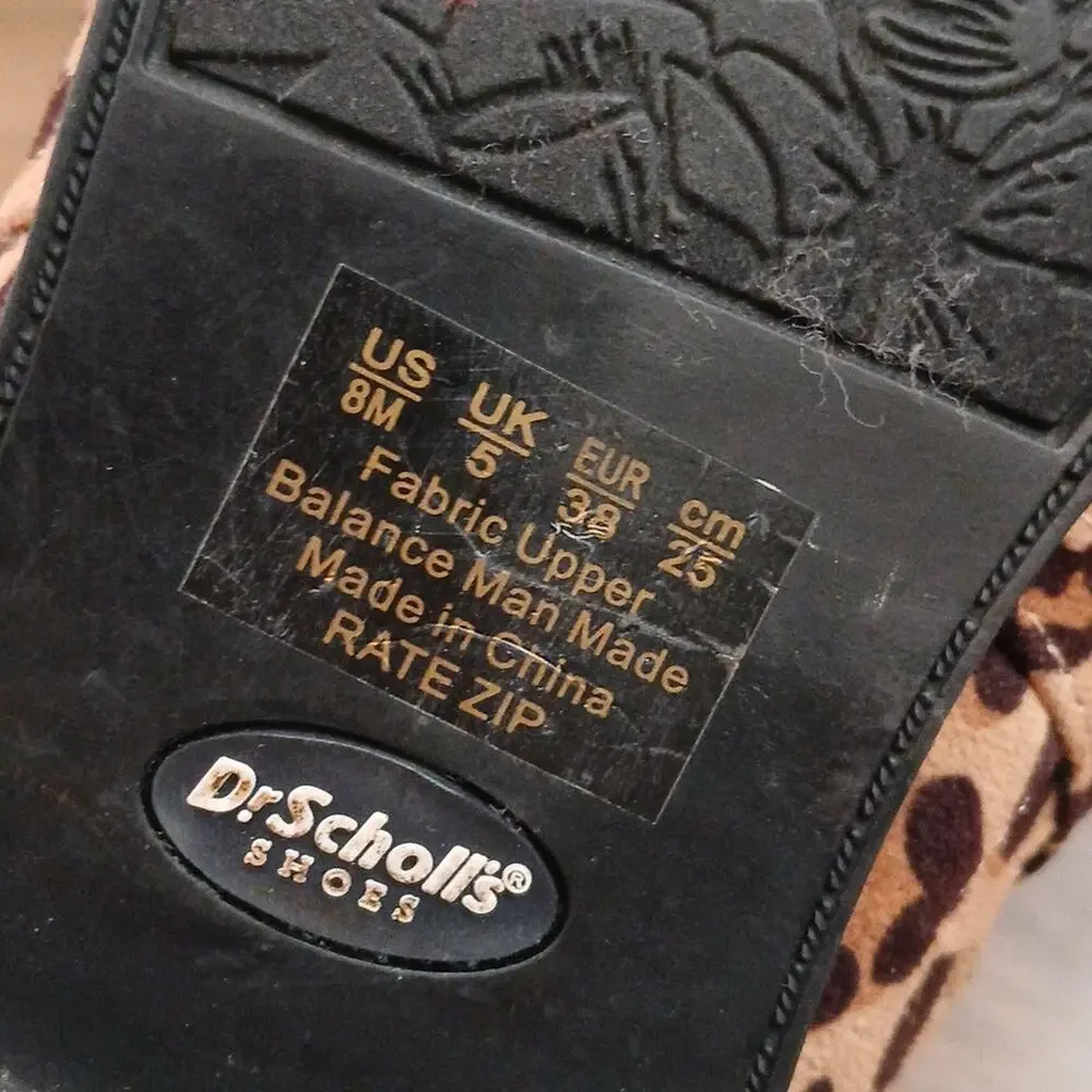Dr. Scholl's Leopard Print Side Zip Booties Size 8